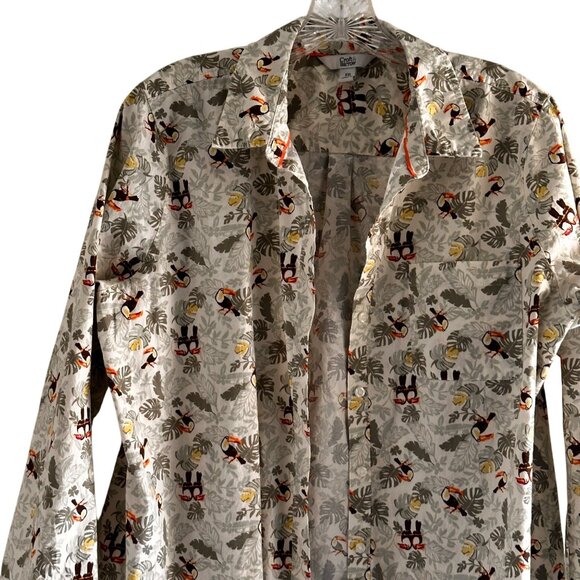 Croft & Barrow Size XL Tropical Toucan Cotton Print Button-Up Women Shirt - Picture 5 of 9